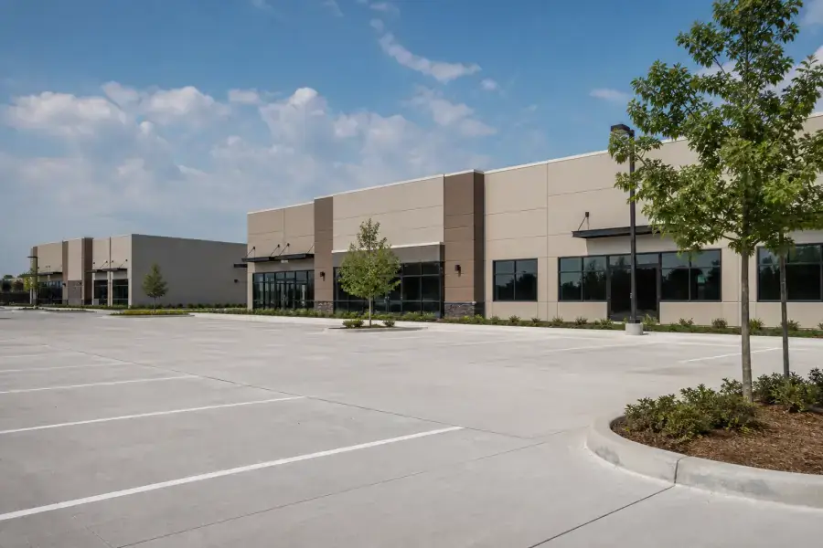 Commercial concrete parking lot