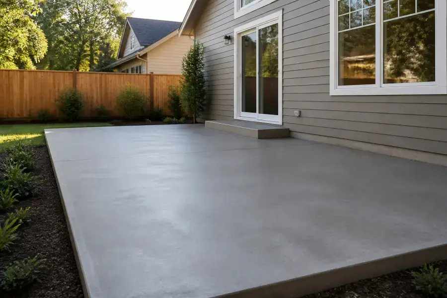 Concrete patio installation